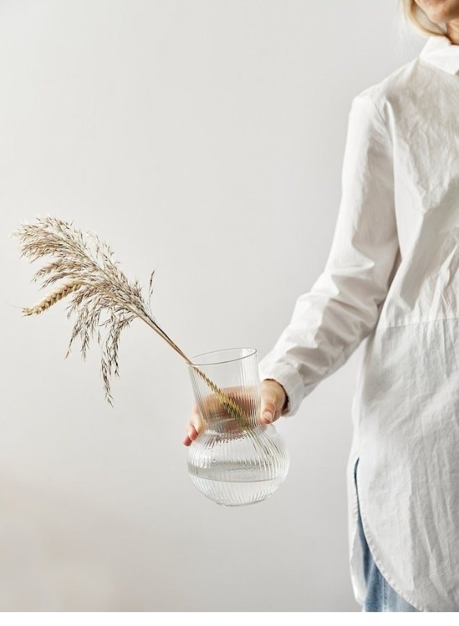 Contemporary Transparent Flower Vase – 17cm Stylish Glass Vase for Interior Decoration & Floral Display - Image 3